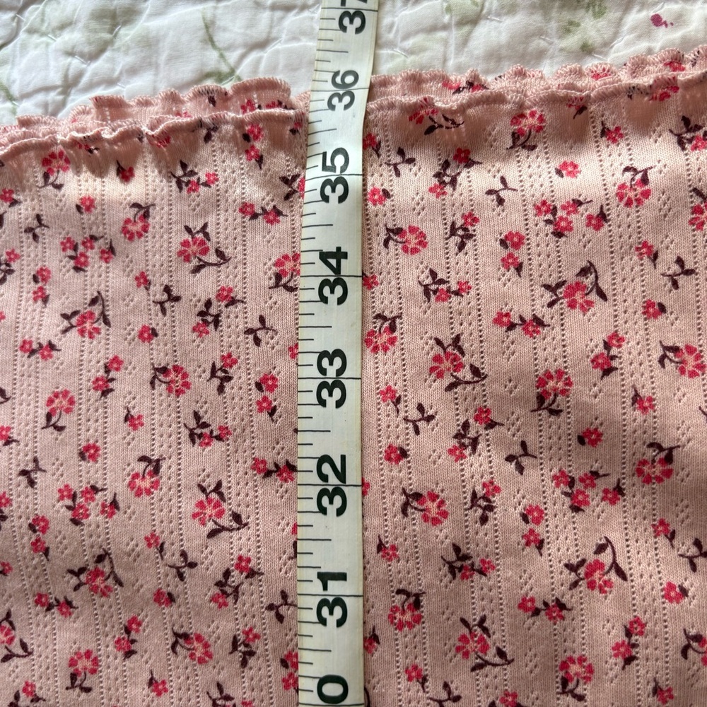 Soft babydoll frilly pajama pant elastic waist extra large Pink Floral croquette - Picture 7 of 7